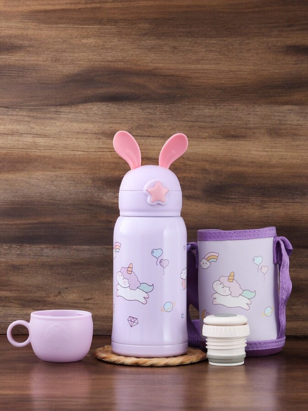 Stainless Steel Unicorn Flask Water Bottle, Purple 500 ml