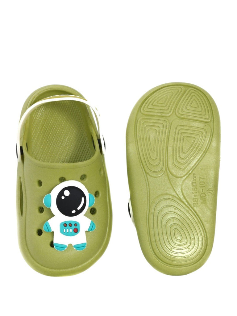 Step Into a Universe of Comfort: Kids' Astronaut Motif Clog-Front & Back View