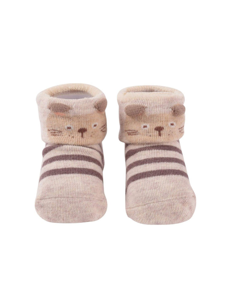 Yellow Bee Striped Kitten Baby Socks – Full Product View