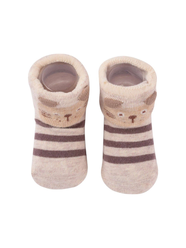 Yellow Bee Striped Kitten Baby Socks – Upper View