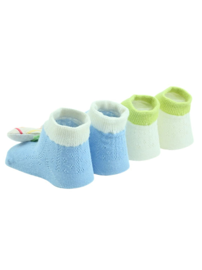 2Stylish Car & Submarine Design Doll Head Ankle Socks in Cotton Comfort for Boys - Multi - Back View