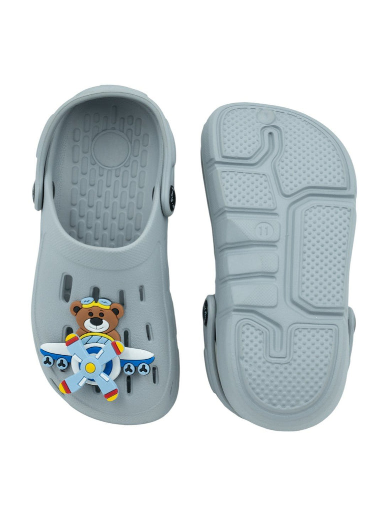 StylishAdventurePilotBear_JetCharmClogsforBoys-Grey-Front_BackView-1