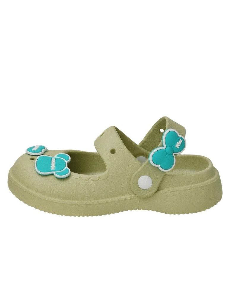 Stylish_Green_Sandals_with_Love_and_Fashion_Motifs_for_Girls- Side View