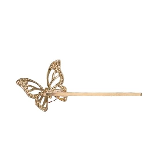 Yellow Bee golden butterfly hair clip with stone studs, showcasing Sparky design.