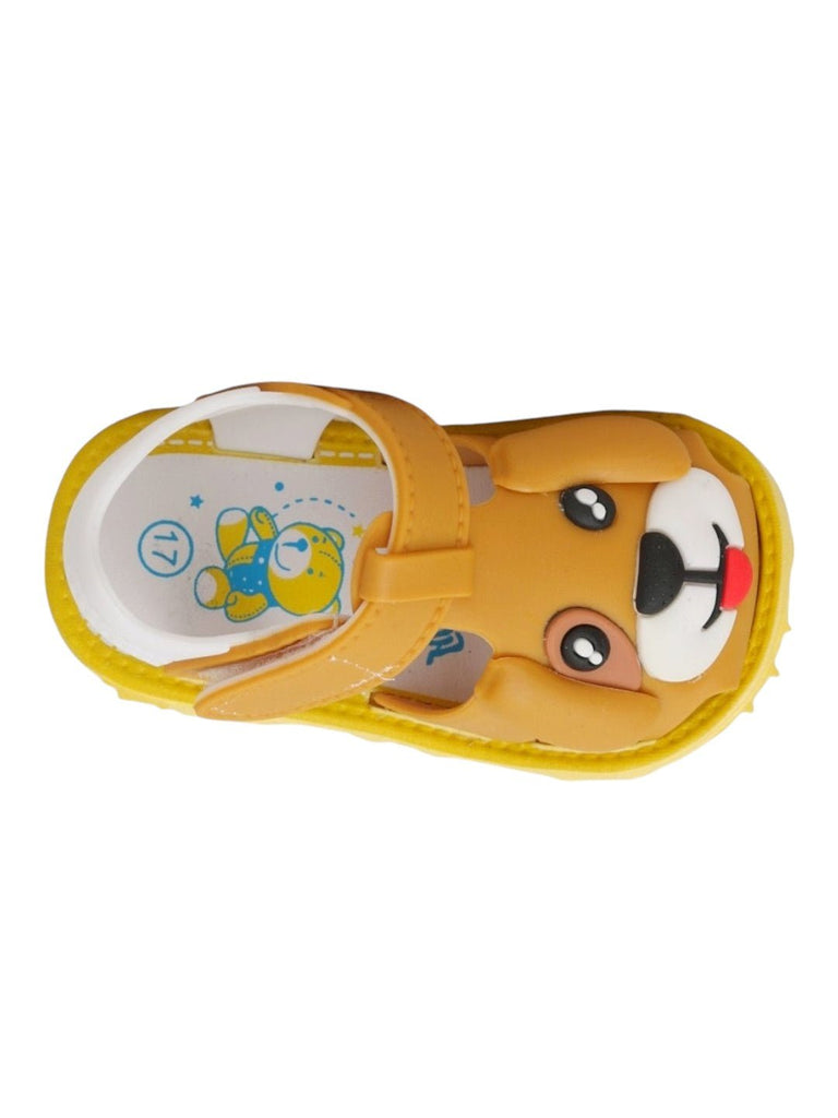 Sunny Pup Brown Applique Sandals for Toddlers-top view