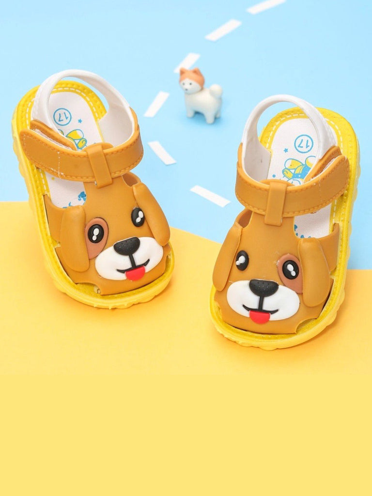 Sunny Pup Brown Applique Sandals for Toddlers