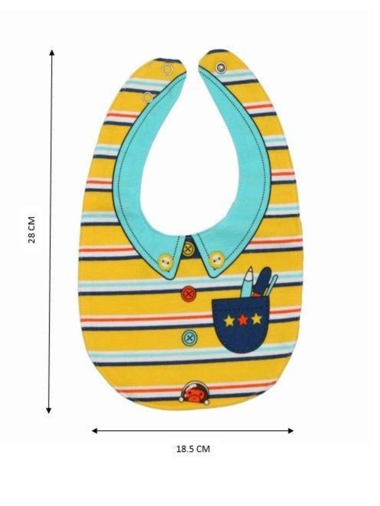 Size dimensions of Sunny Stripes Artistic Tools Baby Bib