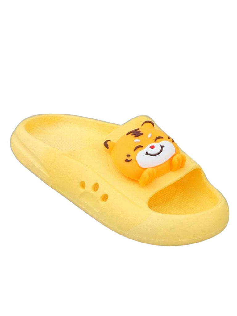 Yellow_Bee_Sunny_Tiger_Applique_Slides_for_Boys-_Side_Angle_View