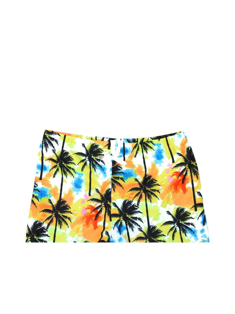 Sunset Palm Tree Swim Shorts for Boys - Bright and Fun-full close up view