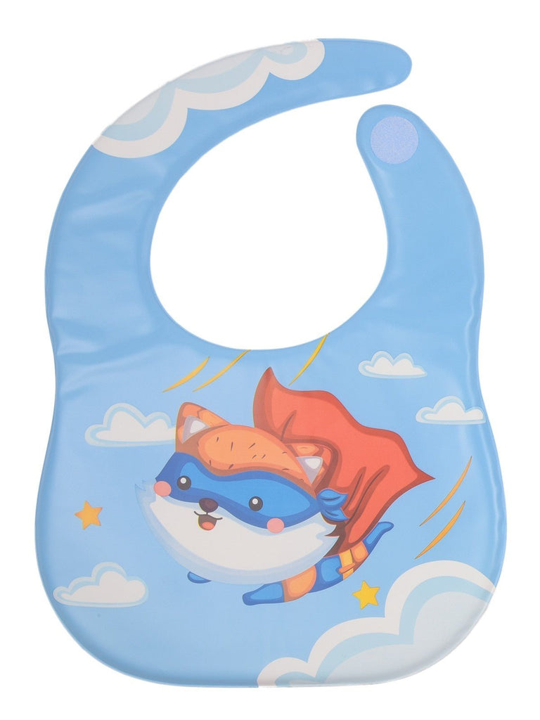 Front View of Yellow Bee Flying Cat Waterproof Feeding Bib