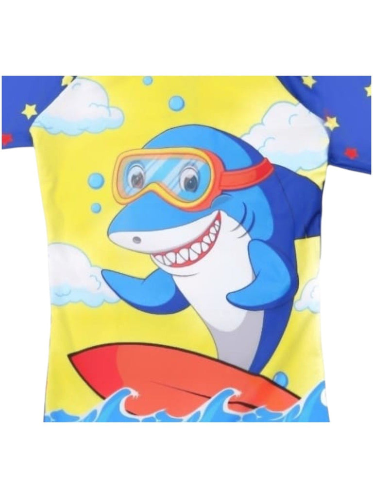 surfs-up-shark-boys-blue-half-sleeve-shark-print-swimsuit-close-up-view