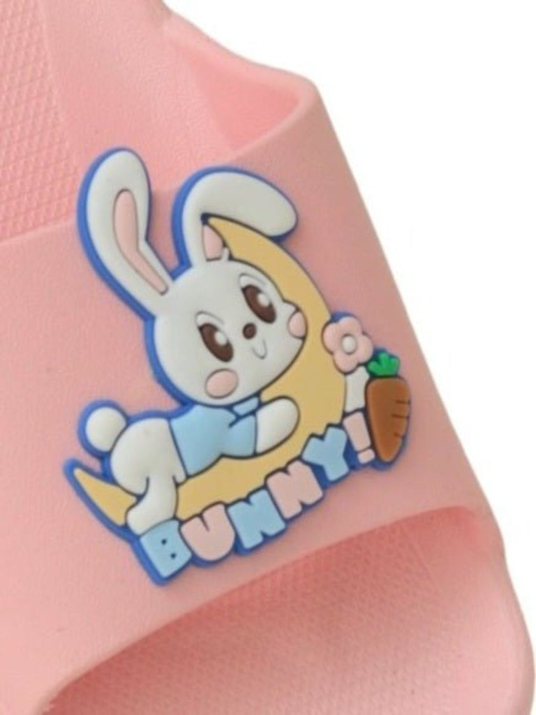 Close-up of Sweet Bunny Beach Sliders with Rabbit Design for Girls