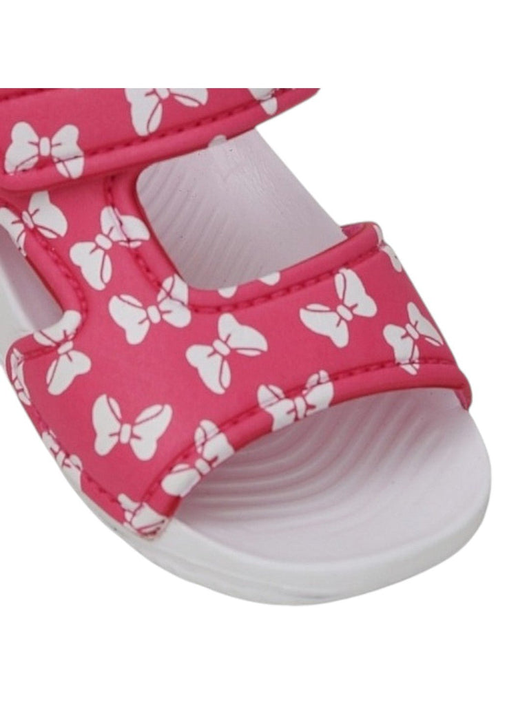 Sweet Charm All-over Bow Print Pink Sandals for Kids-Close up view