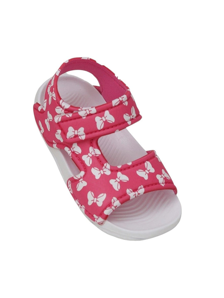 Sweet Charm All-over Bow Print Pink Sandals for Kids-Angle View