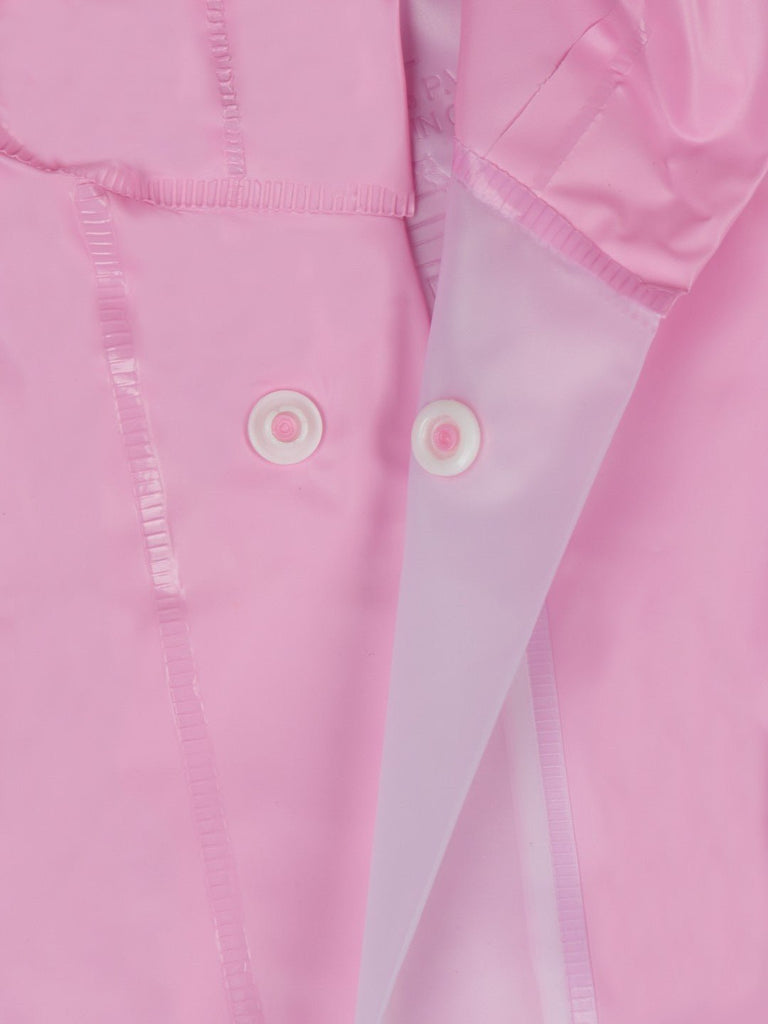 Detailed view of the macaron and pattern design on the Sweet Macaron Raincoat for Girls.