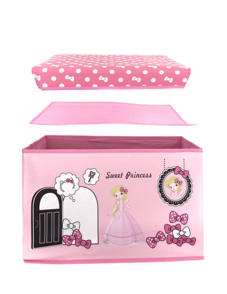 Full view of the unfolded Yellow Bee Sweet Princess Storage Box, emphasizing its capacity and design.