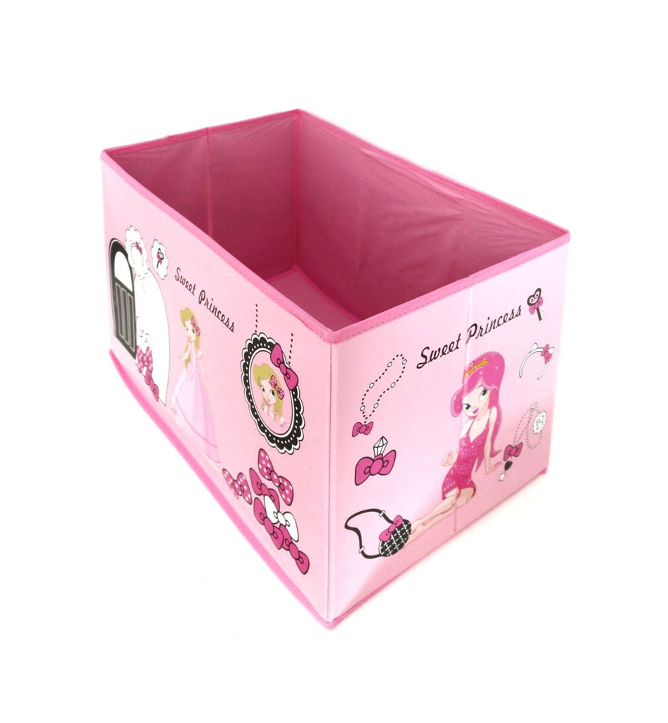 Open view of the Yellow Bee Sweet Princess Storage Box, illustrating its spacious interior and foldable sides.
