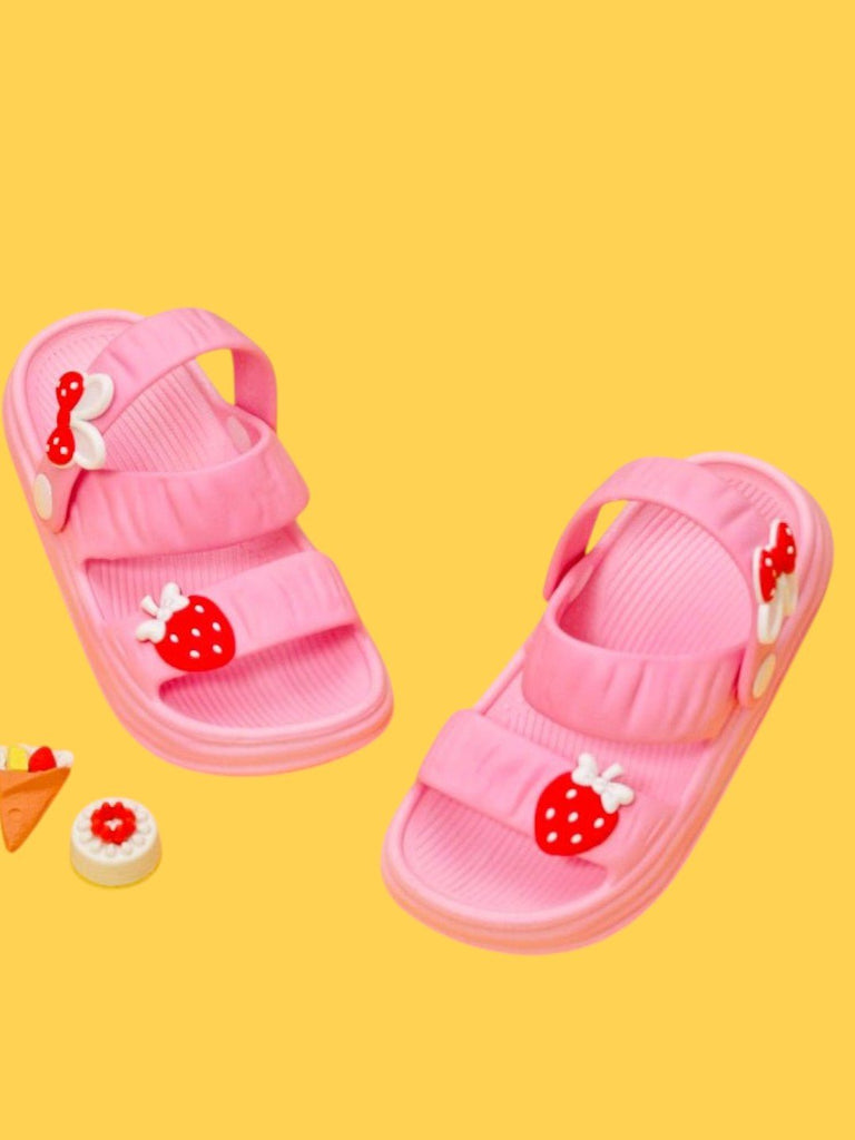 Sweet Strawberry Pink Bow Sandals for Kids