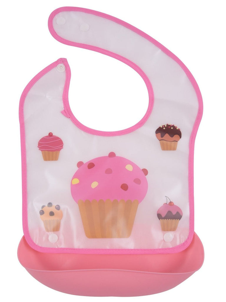 Full View of Yellow Bee Sweet Treats Cupcake-Themed Baby Bib