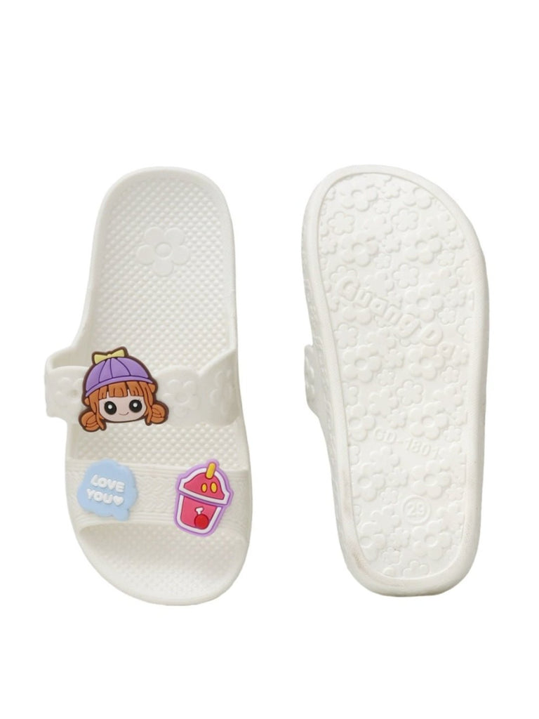 Back anf Front Sweet Treats & Love Girls' Comfort Sliders