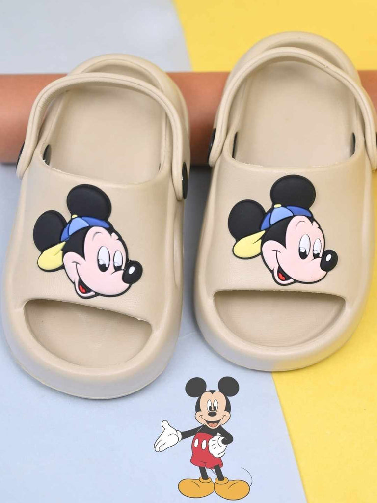 Sweet & Trendy Mickey Mouse Face Charm Sandals for Boys – Beige-Creative View