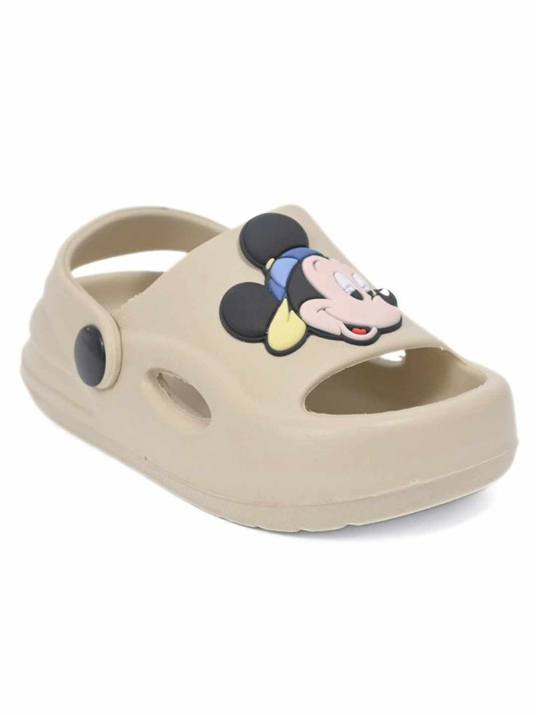 Sweet & Trendy Mickey Mouse Face Charm Sandals for Boys – Beige-Angle View