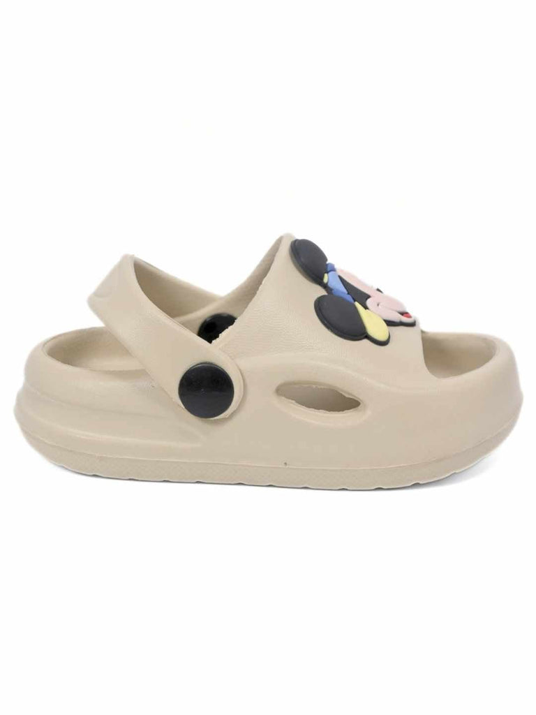 Sweet & Trendy Mickey Mouse Face Charm Sandals for Boys – Beige-Side View