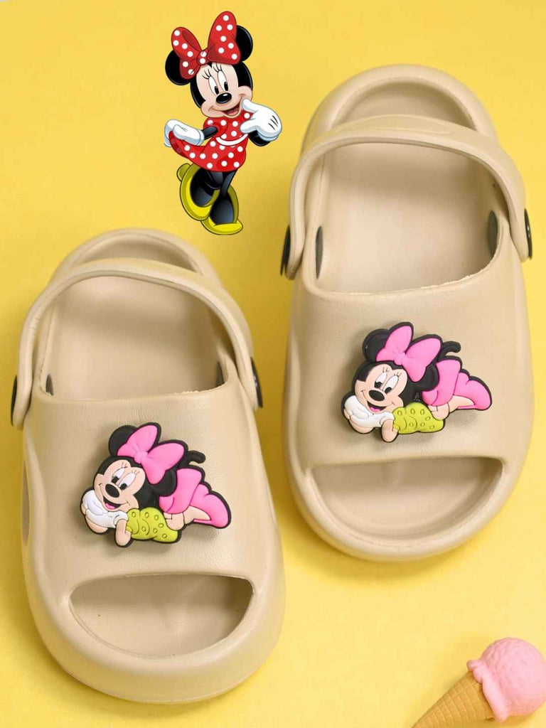 Sweet & Trendy Minnie Mouse Rotating Charm Sandals for Girls – Beige - Creatve View
