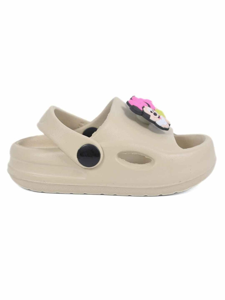 Sweet & Trendy Minnie Mouse Rotating Charm Sandals for Girls – Beige - Side View