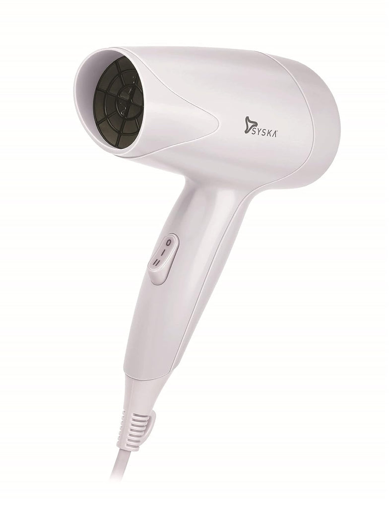 Top view of Syska 1000 Watts Ultra Light Hair Dryer with Heat Balance Technology in Grey