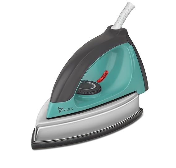 Syska SDI 350 CLASIQUE Dry Iron showcased with its sleek design and non-stick soleplate.