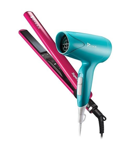Combo Pack of Syska hair dryer with Straightener highlighting its efficient design