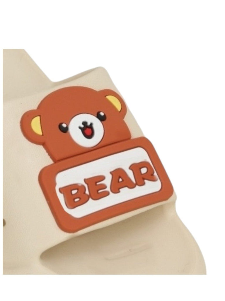 Teddy Bear Applique Slides for Boys-Close up view