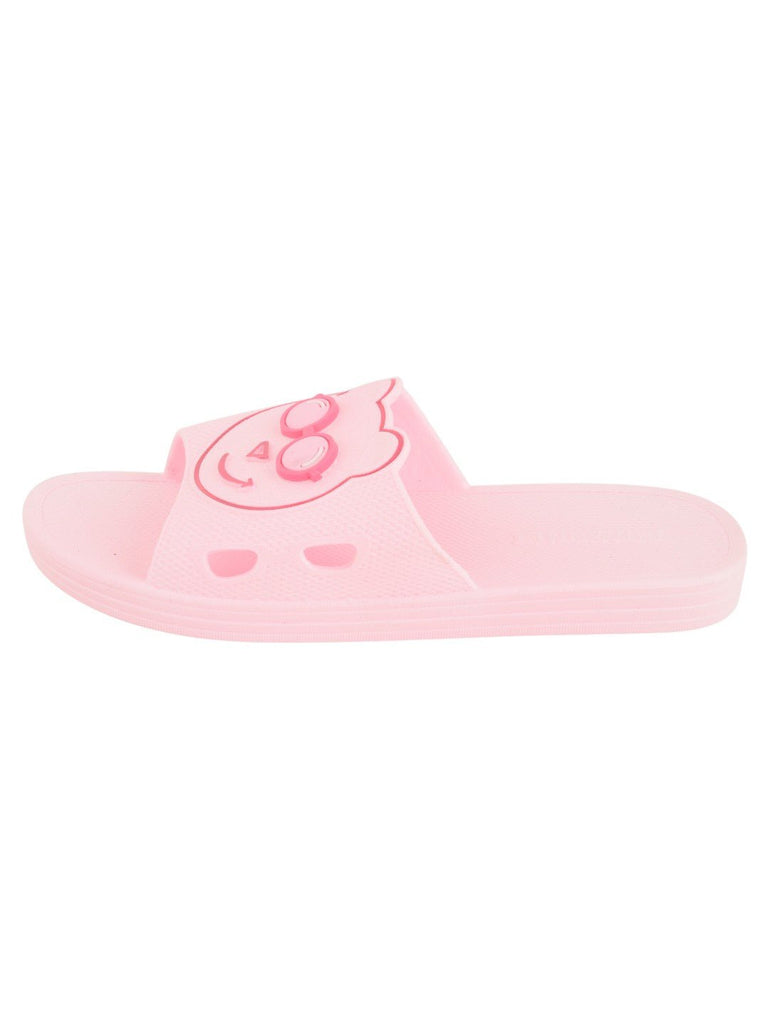 Teddy Bear Face Slides for Girls - Light Pink side view