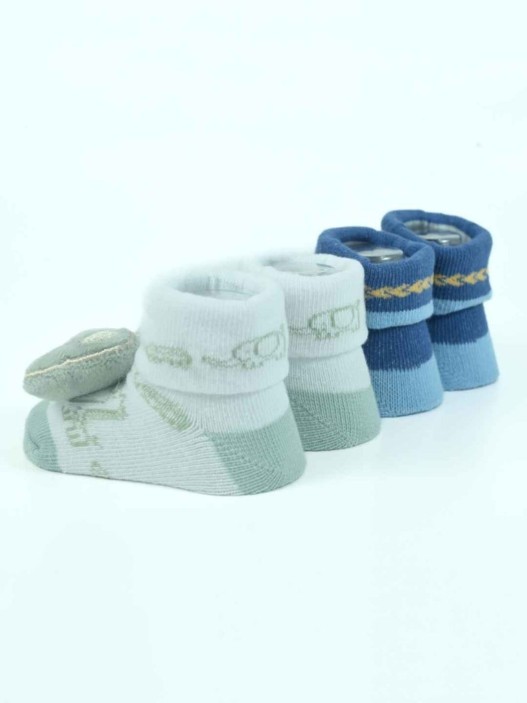 Tiny Explorer Baby Socks Set – Soft Car and Lion Face Socks for Playful Little Feet-Back View