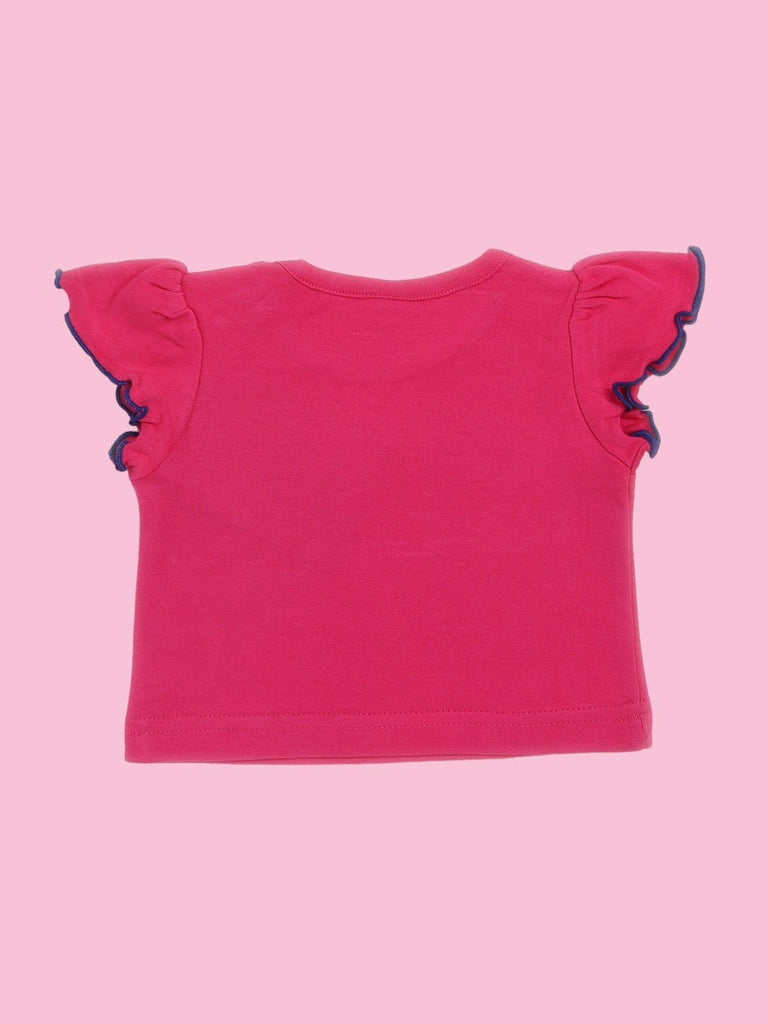 ToffyHouse Adorable Baby Girl's Pink T-Shirt Back View.