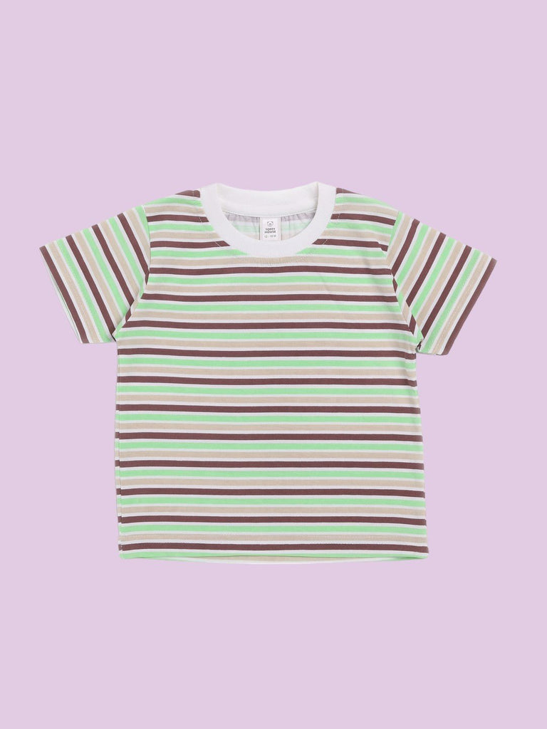 Toffy House Baby boys Green T shirt Front View.