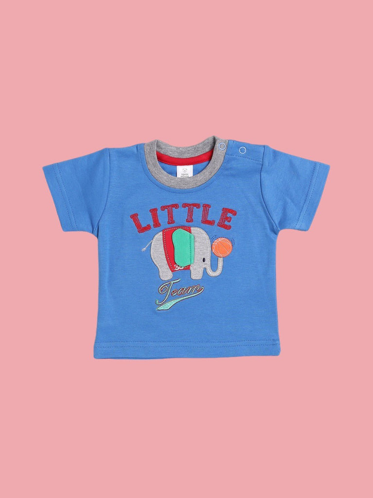 ToffyHouse Baby Boys' Little Team Elephant T-Shirt  Front view.