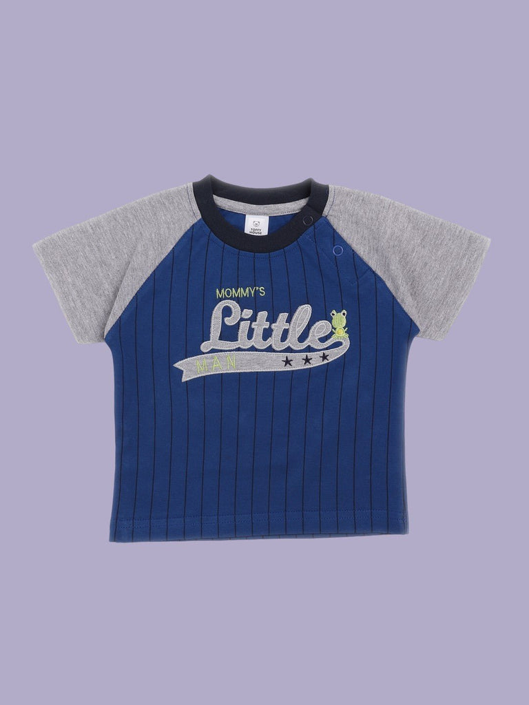 ToffyHouse Baby Boys' Navy Blue 'Mommy's Little Man' T-Shirt  Front View