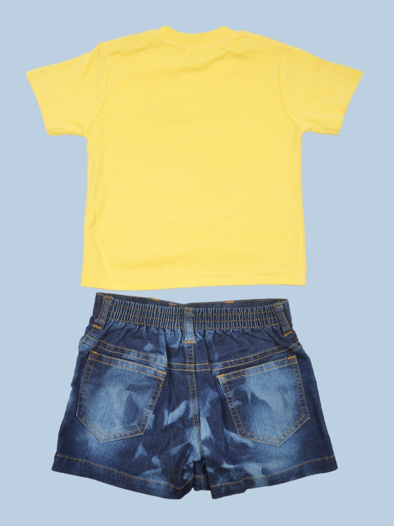 Toffyhouse_Baby_Boys_Yellow_Seal_Graphic_T-Shirt_and_Denim_Shorts_Set_back_view