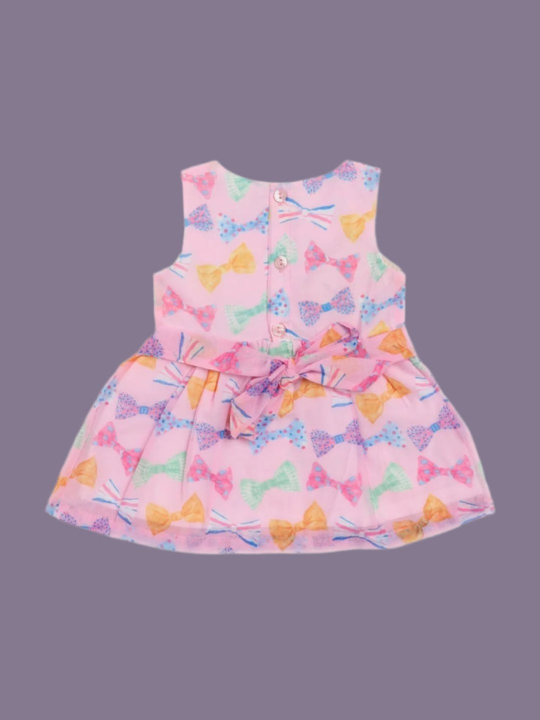 ToffyHouse_Baby_Girls_Multicolor_Bow_Print_Sleeveless_Dress_back_view_view_1