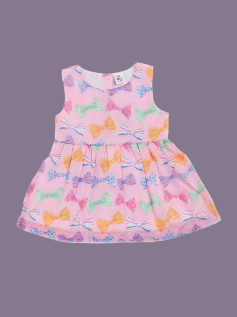 ToffyHouse_Baby_Girls_Multicolor_Bow_Print_Sleeveless_Dress_front_view_1