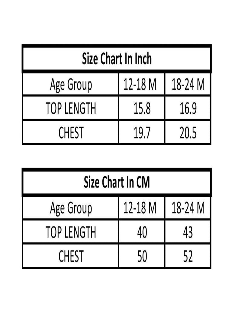 Size chart for Toffyhouse Baby Girls' Pink and Blue Heart Print Dress with Navy Bow,