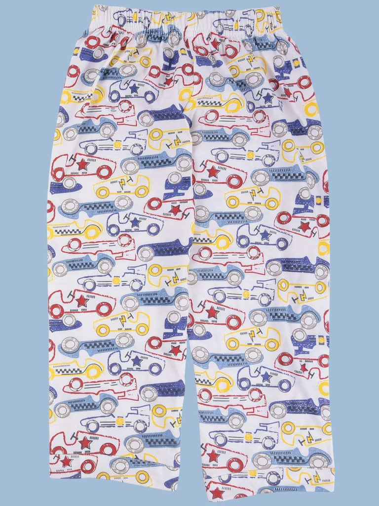 ToffyHouse Boys' Car Print Pajama Pants Front View - Multi-Color Cotton Nightwear
