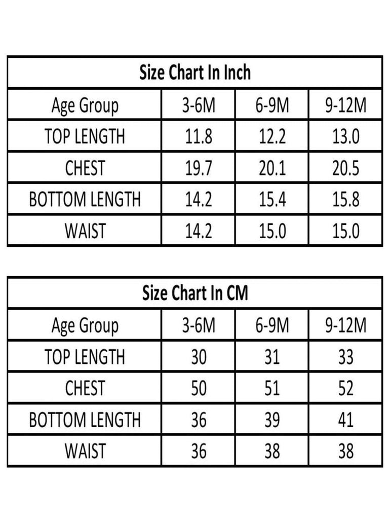 Size chart for ToffyHouse Boys' Car Print Pajama Set in CM, including top length, chest, bottom length, and waist dimensions.