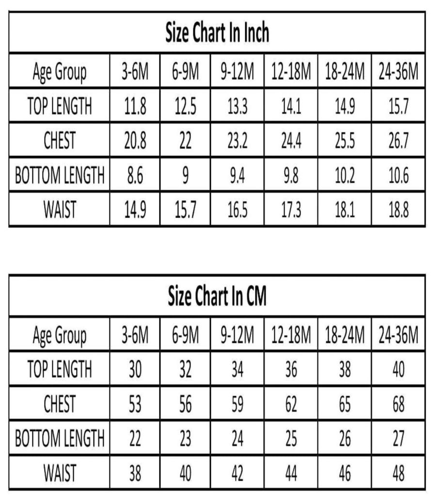 size chart for baby boy