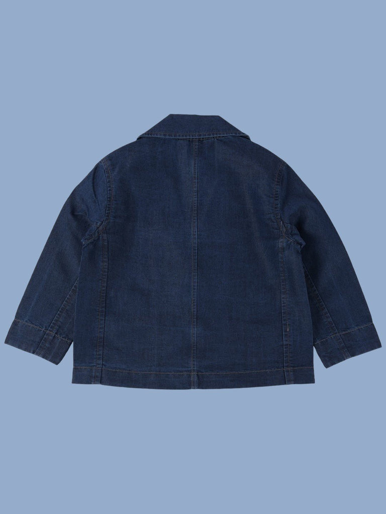 toffy house denim jacket back view.