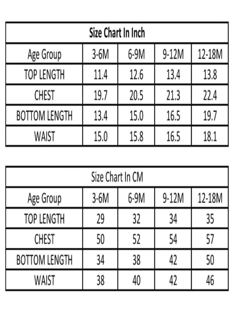  Size chart for the ToffyHouse Girls' Leopard Print Dress and Leggings set, showing measurements for 3-6M, 6-9M, 9-12M, and 12-18M age groups.