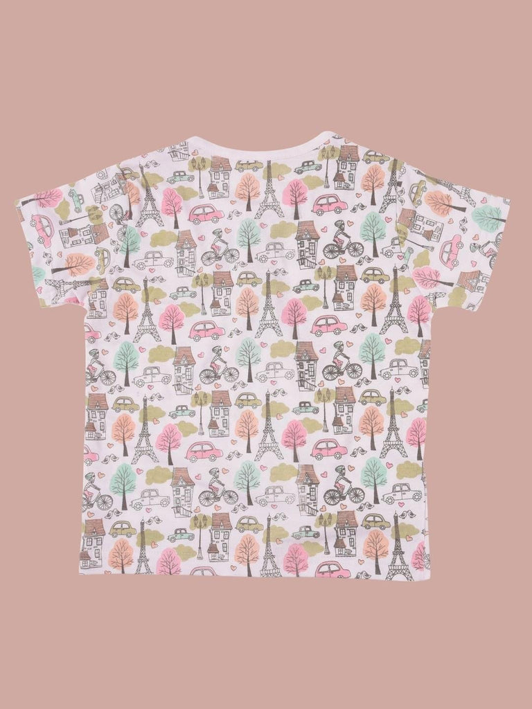 Girls_Paris-Themed_Short_Sleeves_Multi-Color_back_view