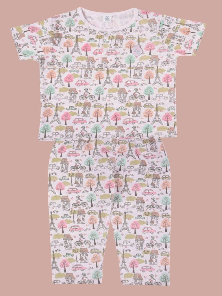 Girls_Paris-Themed_Pajama_Set_with_Short_Sleeves_Multi-Color_full_view